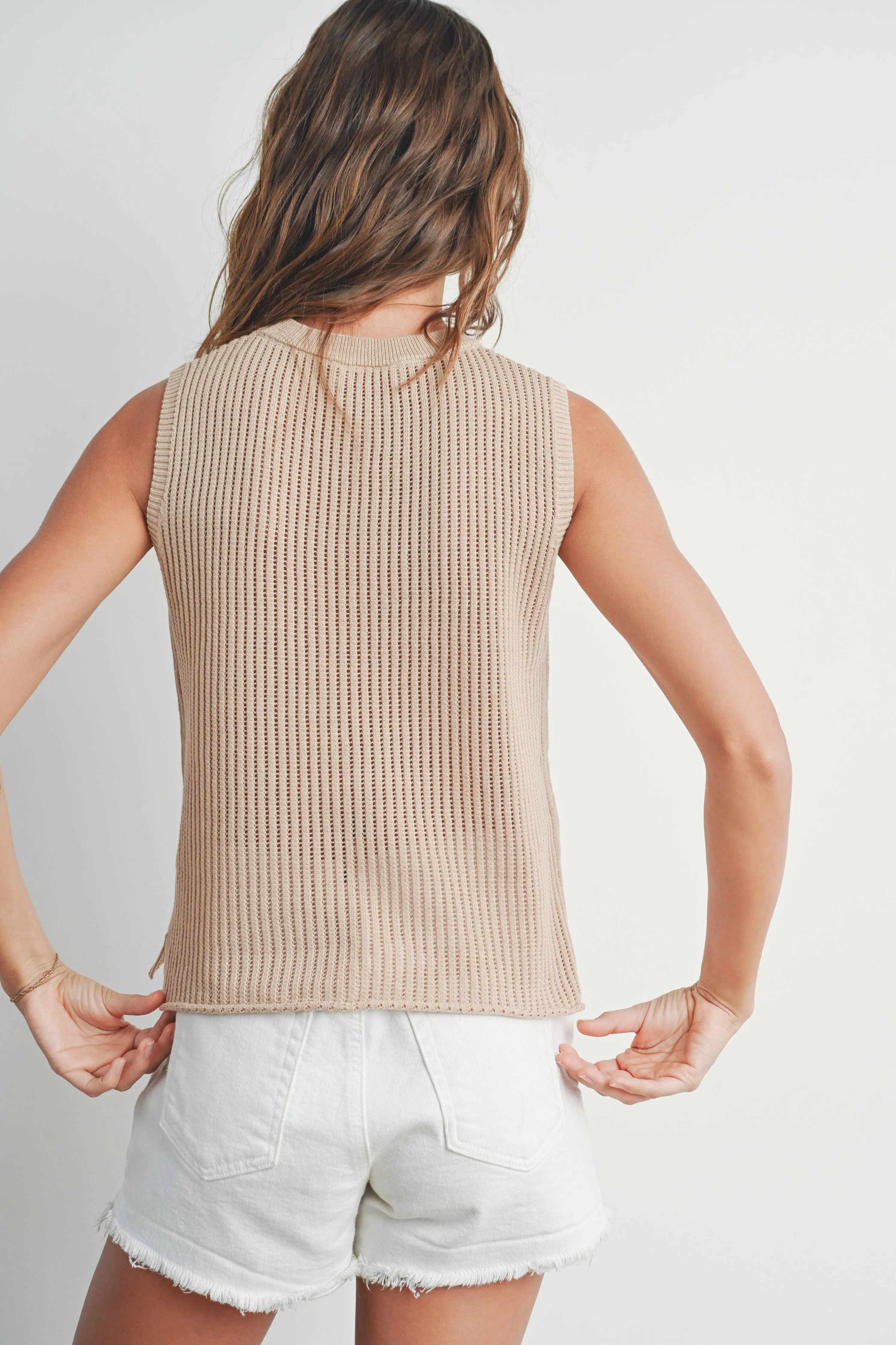 RIB-KNIT SWEATER VEST