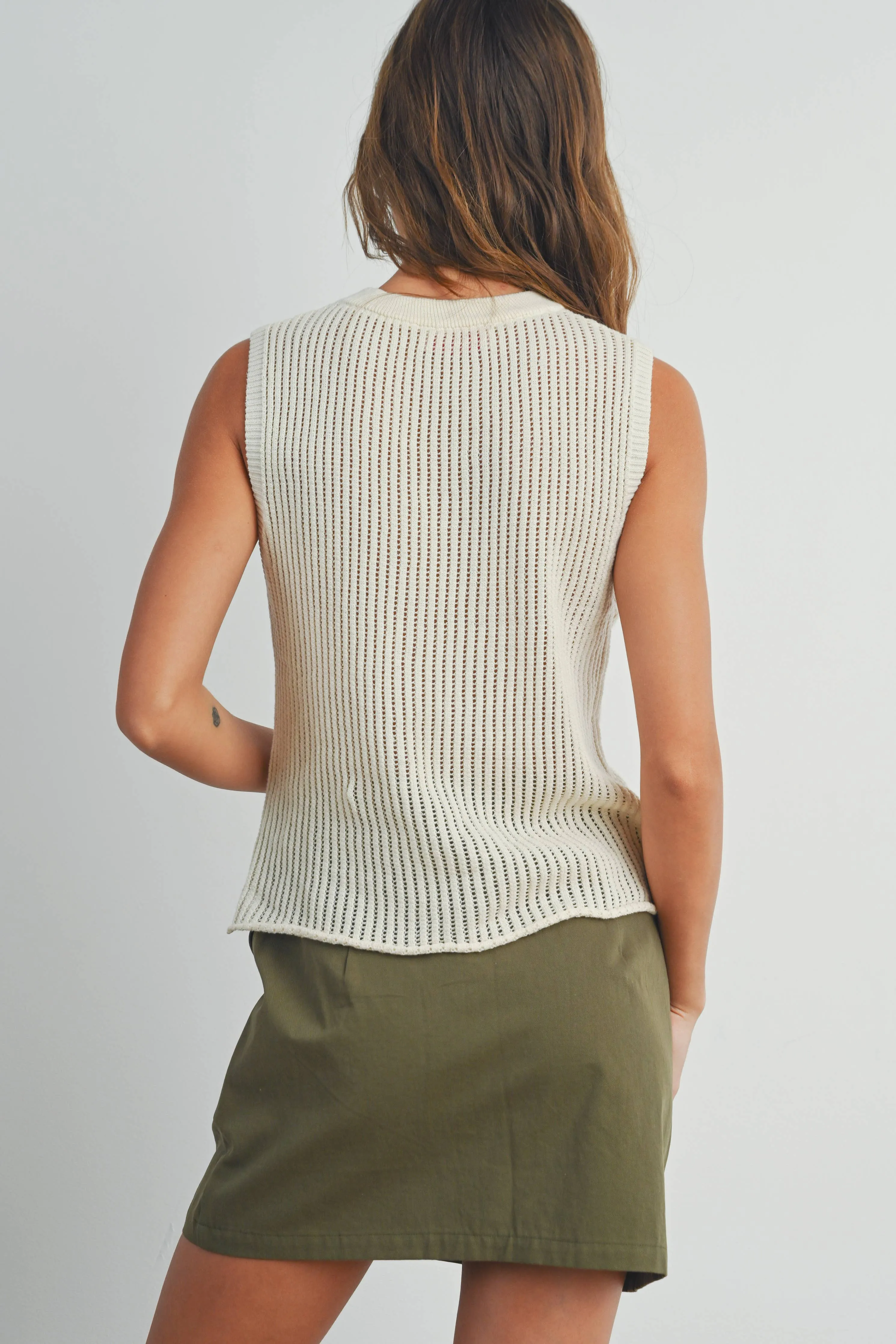 RIB-KNIT SWEATER VEST