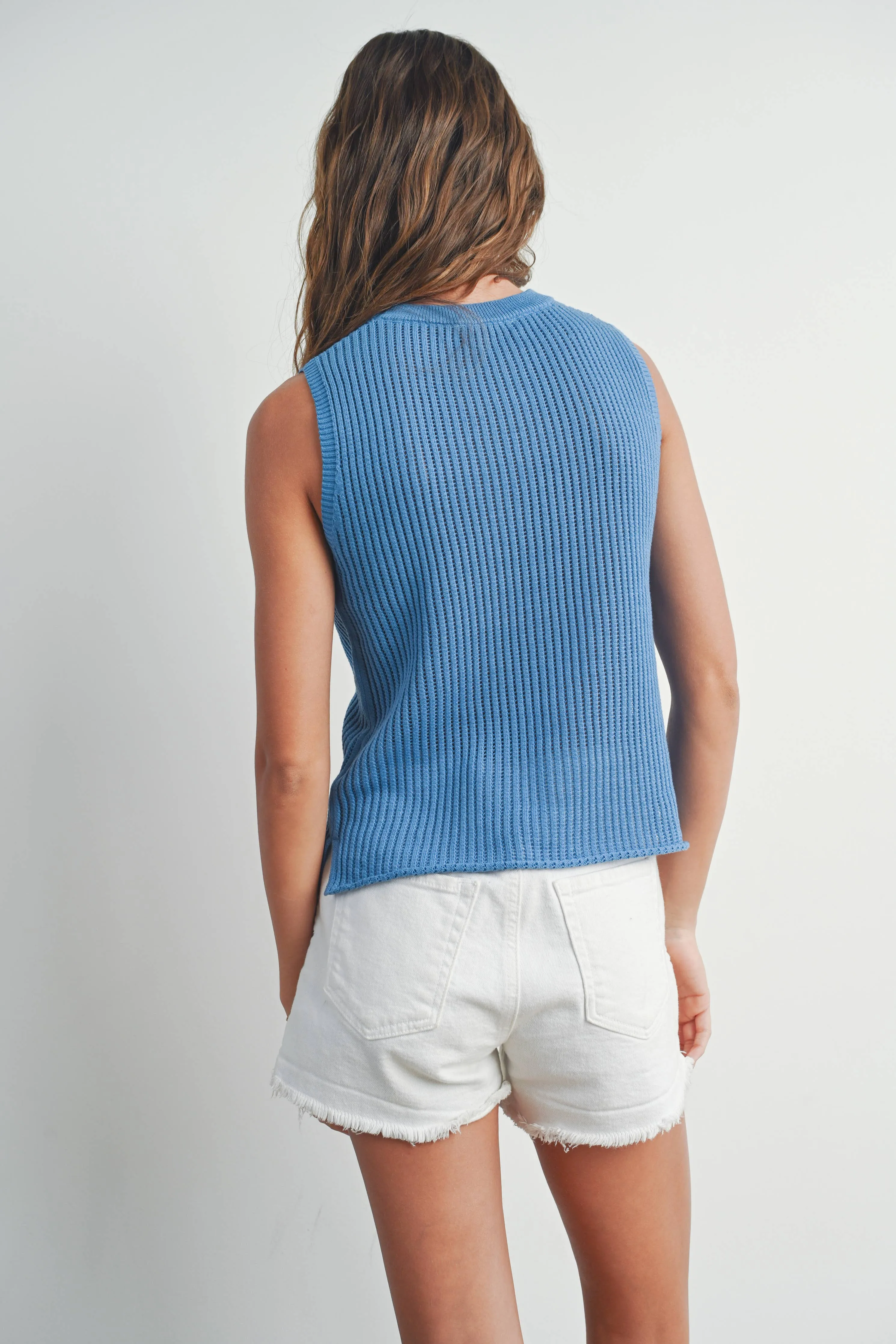 RIB-KNIT SWEATER VEST