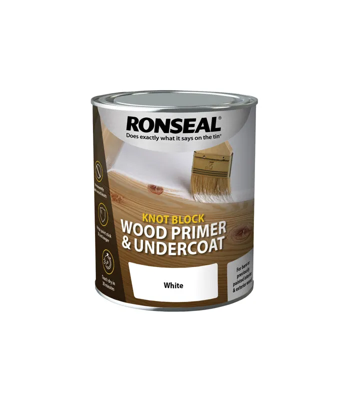 Ronseal Knot Block Wood Primer and Undercoat - White