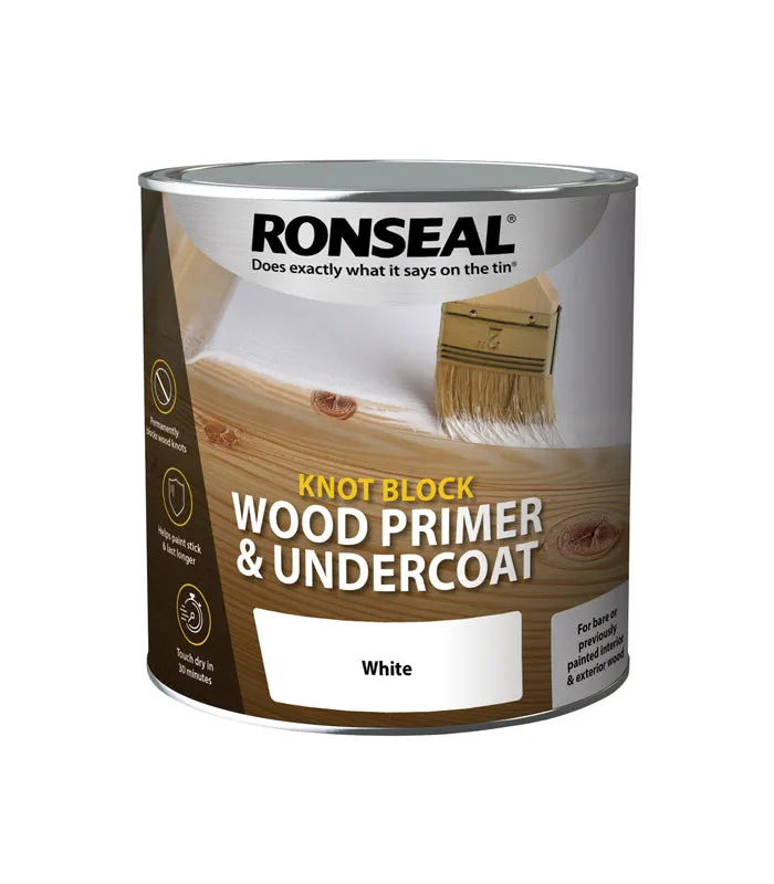 Ronseal Knot Block Wood Primer and Undercoat - White