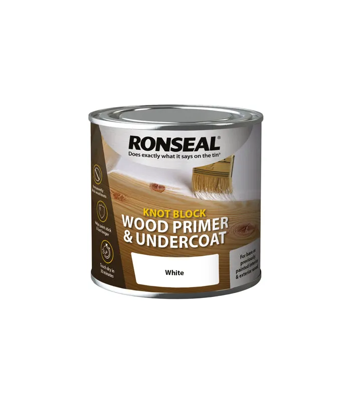 Ronseal Knot Block Wood Primer and Undercoat - White