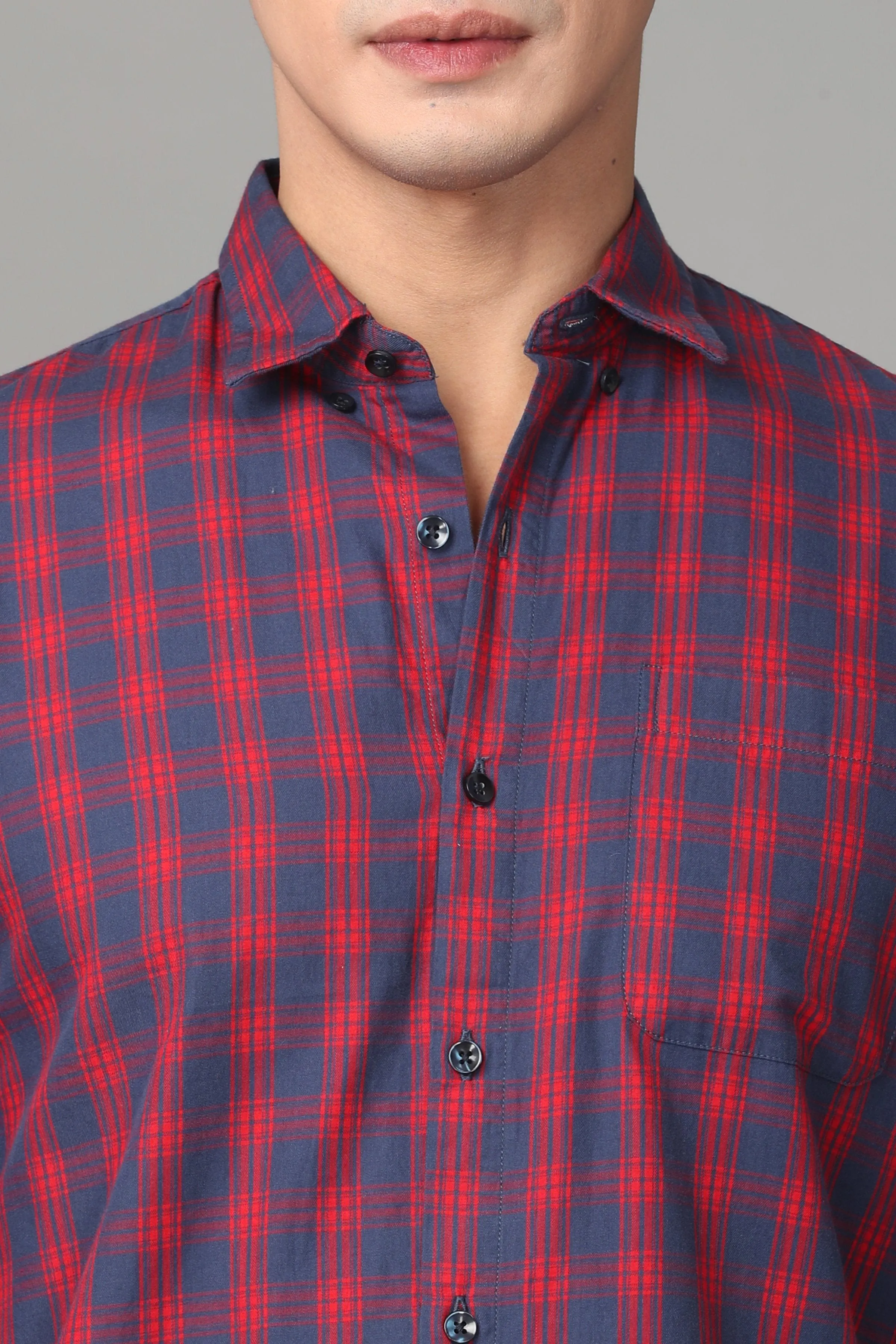 Rose and Blue Checks Shirt