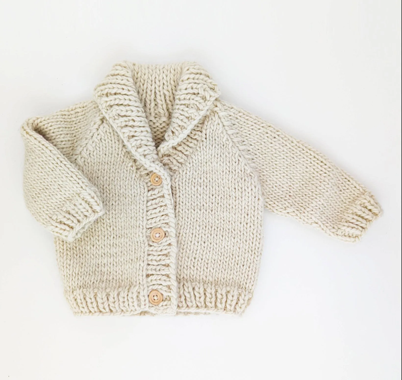 Shawl Collar Natural Cardigan Sweater for Baby & Toddler