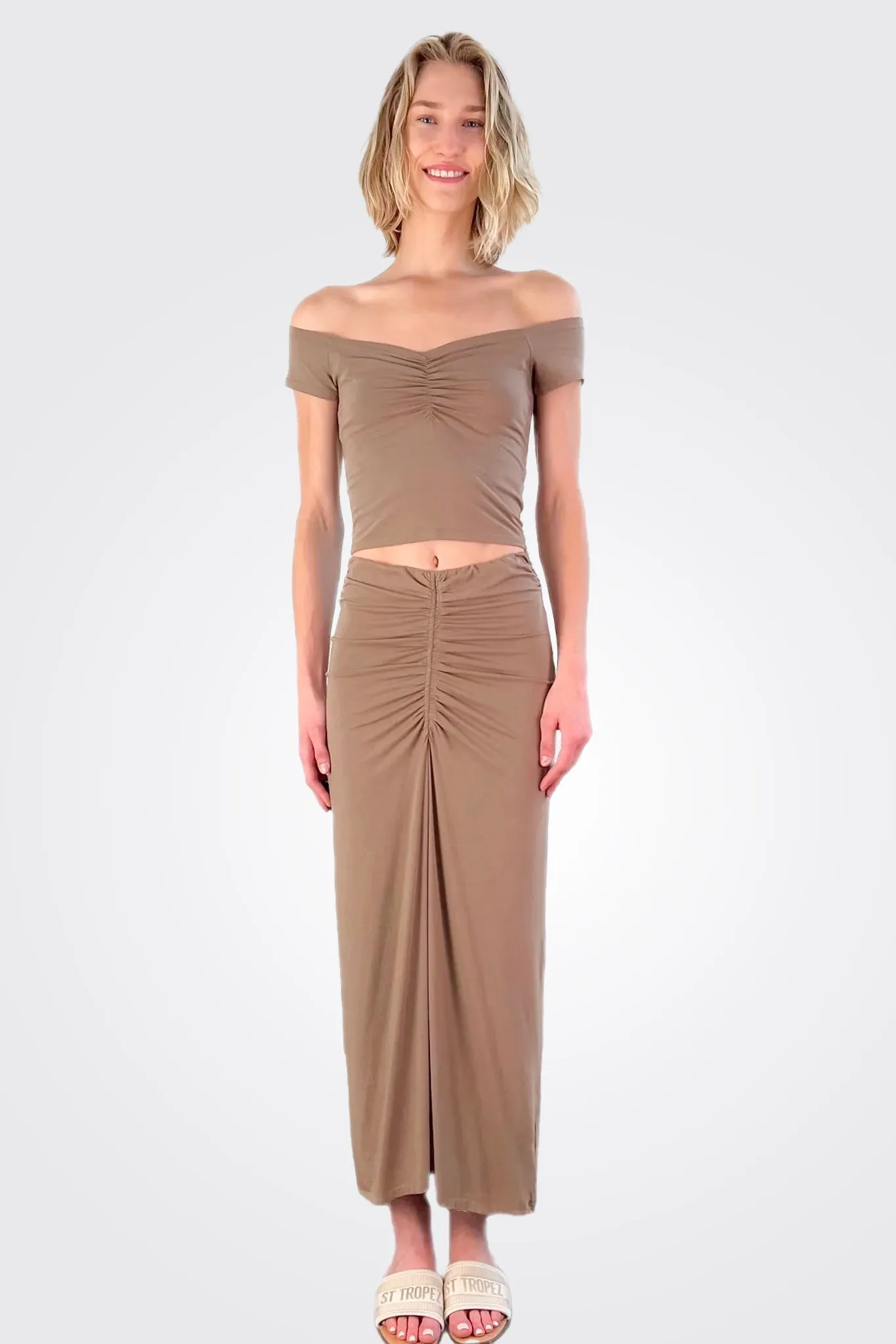 Shirred Maxi Skirt- Hazel