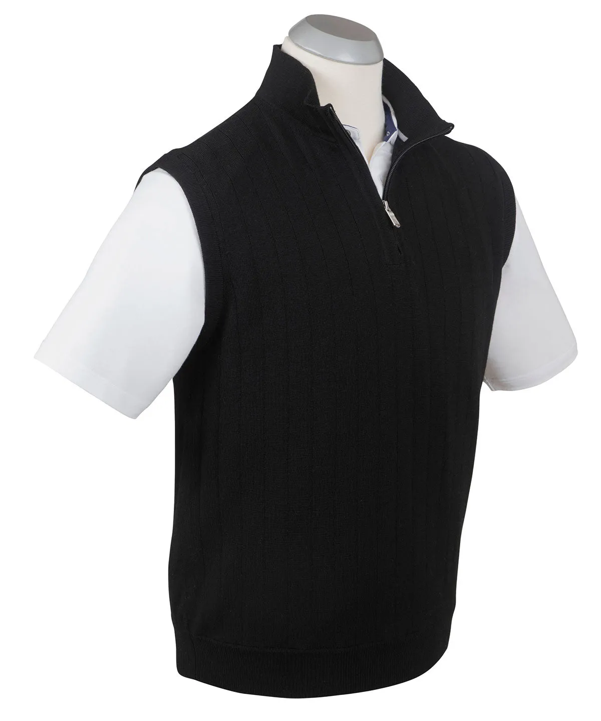 Signature Merino Lined Quarter-Zip Mock Neck Wind Vest