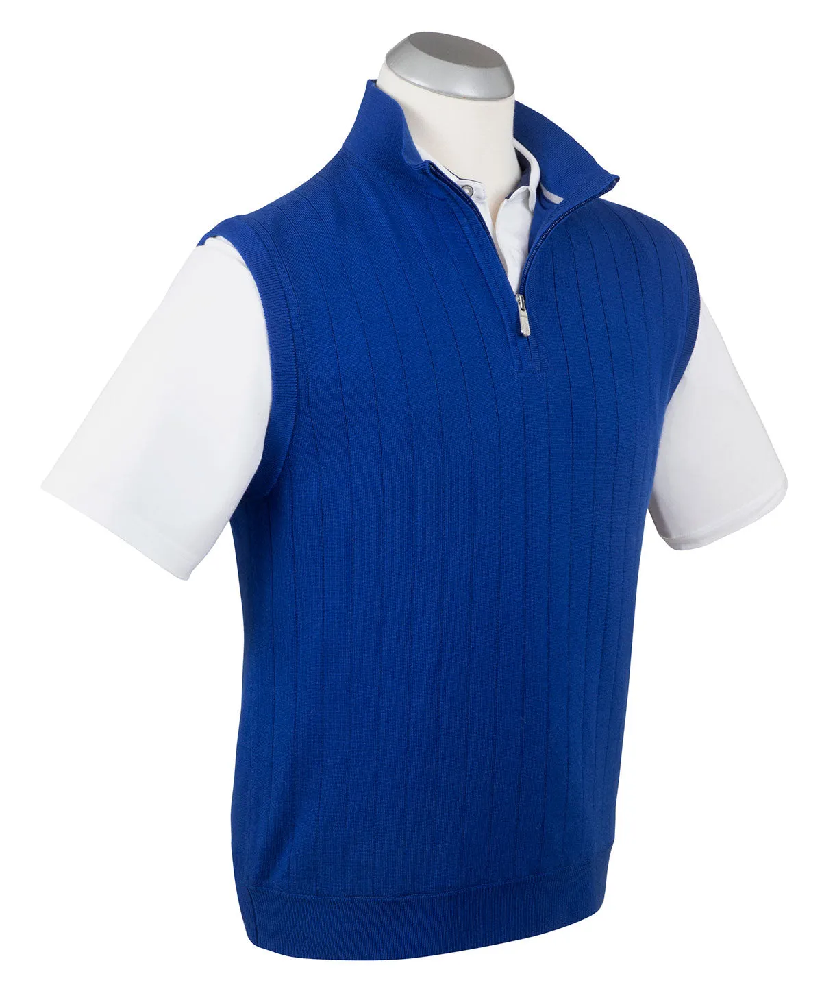 Signature Merino Lined Quarter-Zip Mock Neck Wind Vest