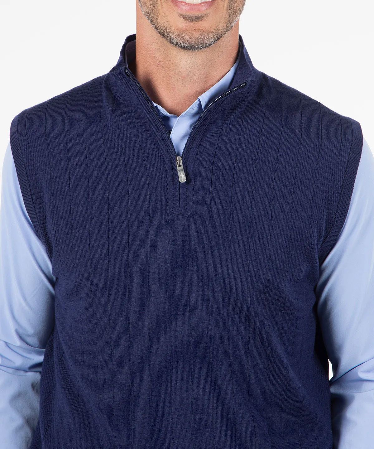 Signature Merino Lined Quarter-Zip Mock Neck Wind Vest