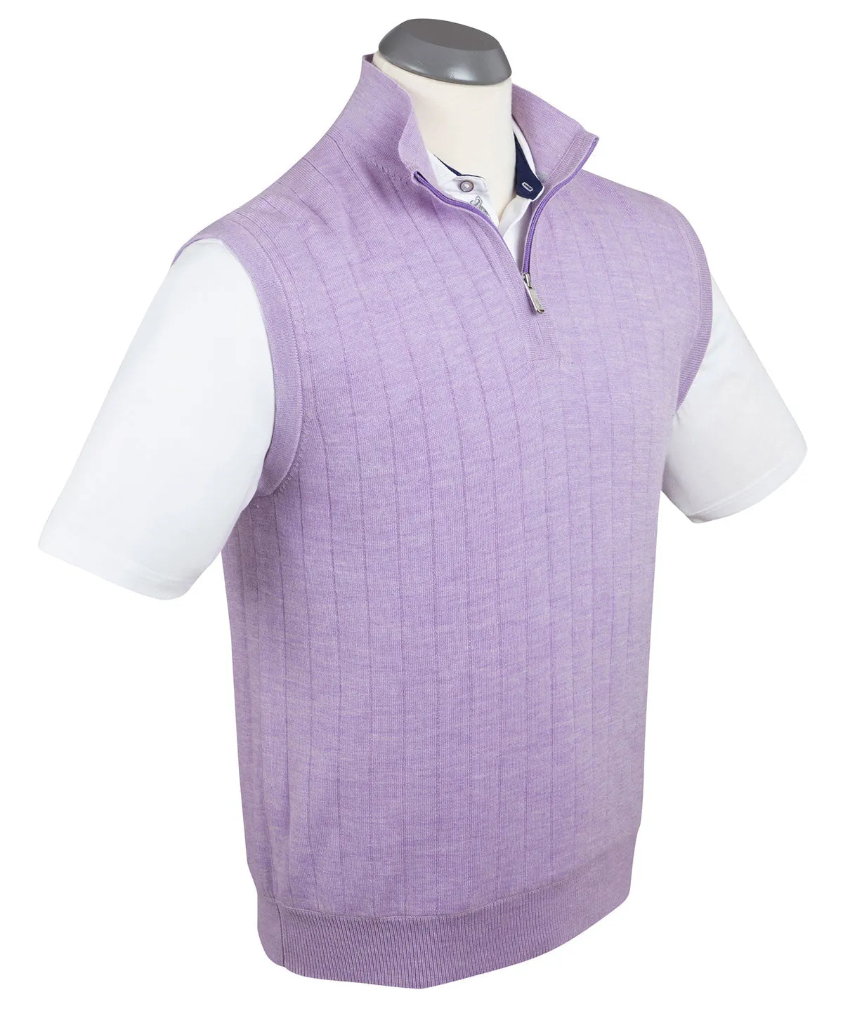 Signature Merino Lined Quarter-Zip Mock Neck Wind Vest