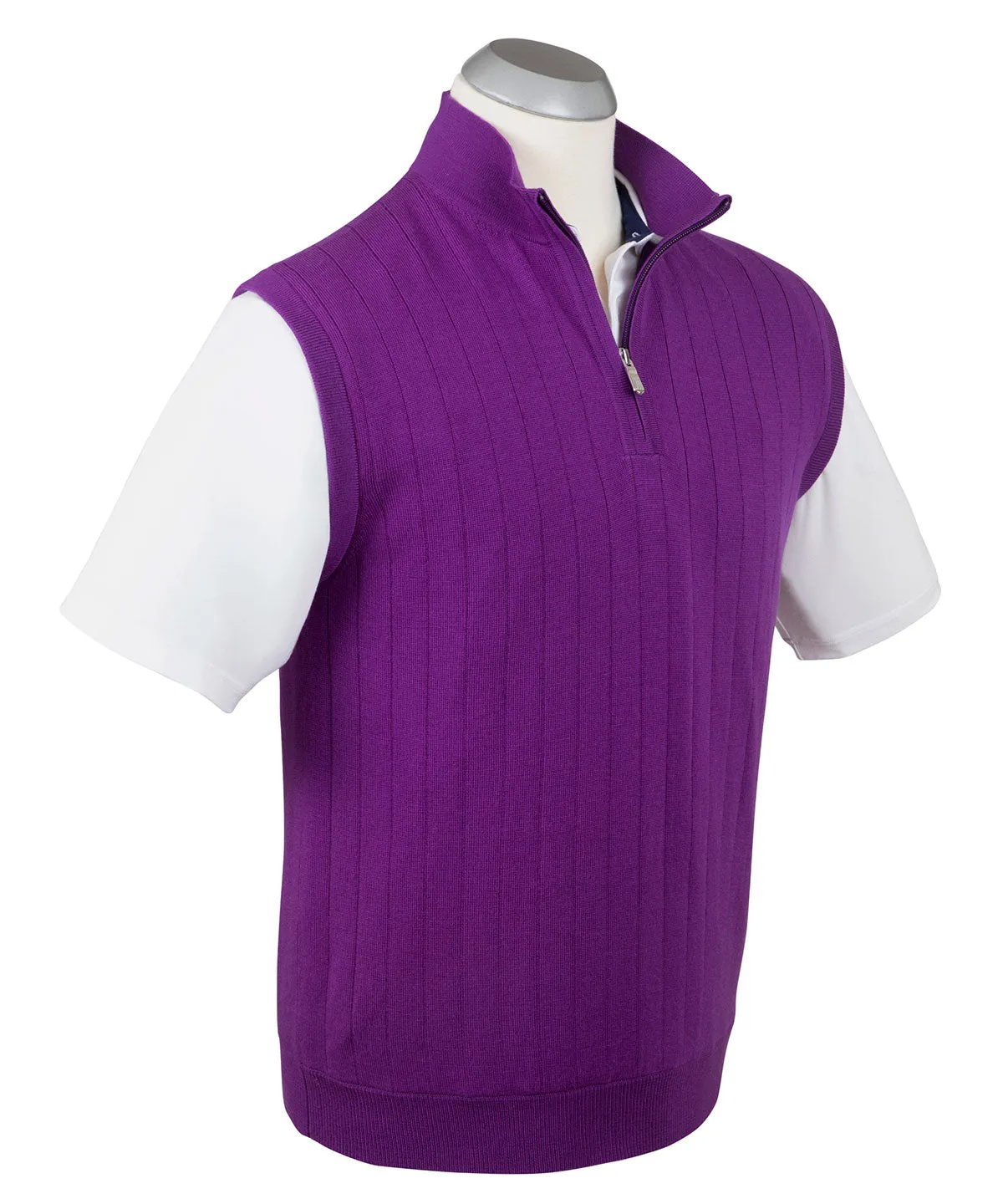 Signature Merino Lined Quarter-Zip Mock Neck Wind Vest