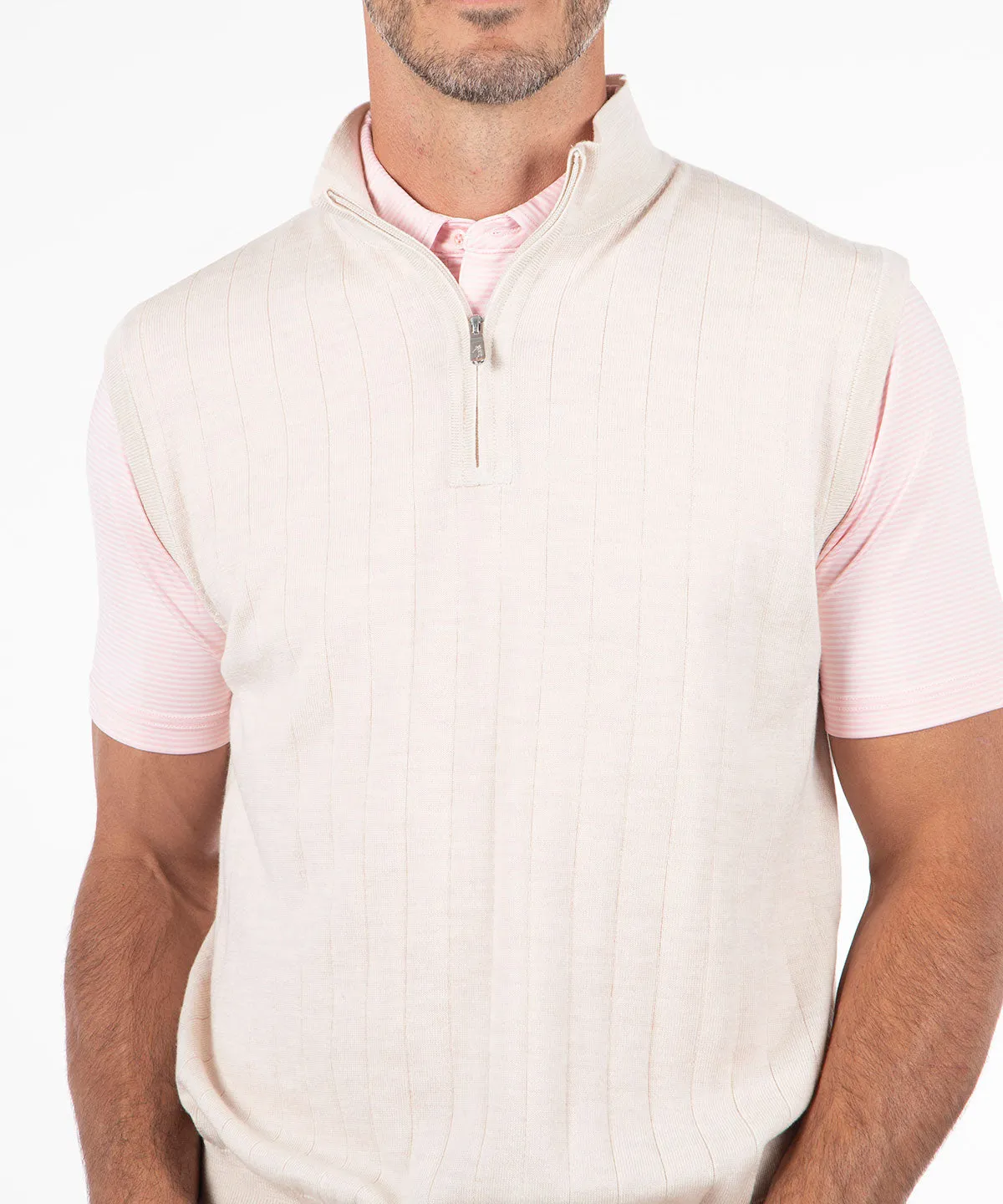 Signature Merino Lined Quarter-Zip Mock Neck Wind Vest