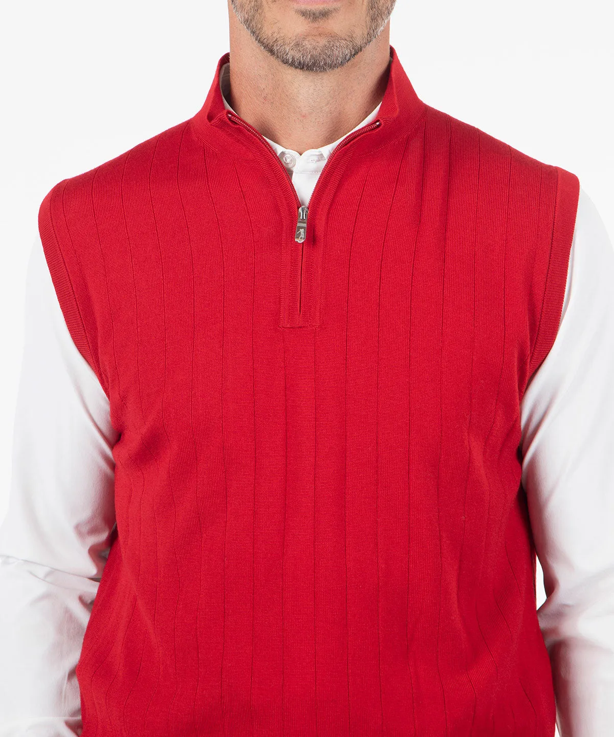 Signature Merino Lined Quarter-Zip Mock Neck Wind Vest