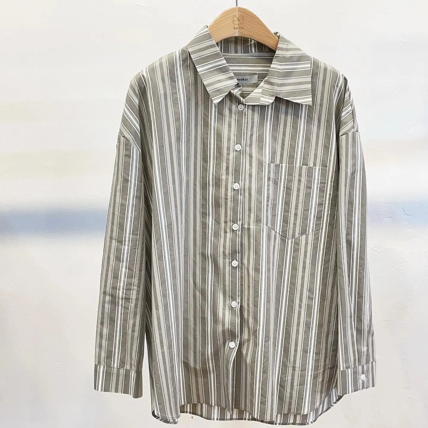 Silky cotton blended stripe shirts