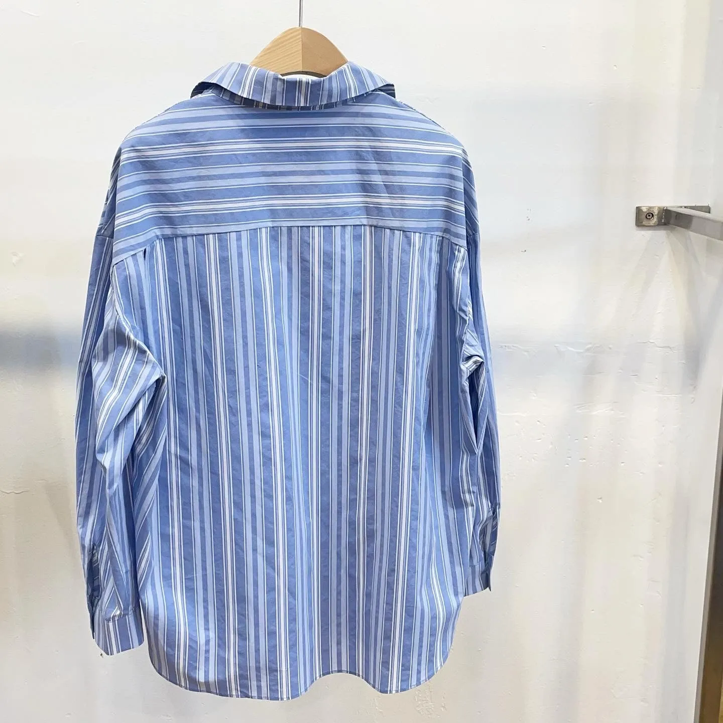 Silky cotton blended stripe shirts