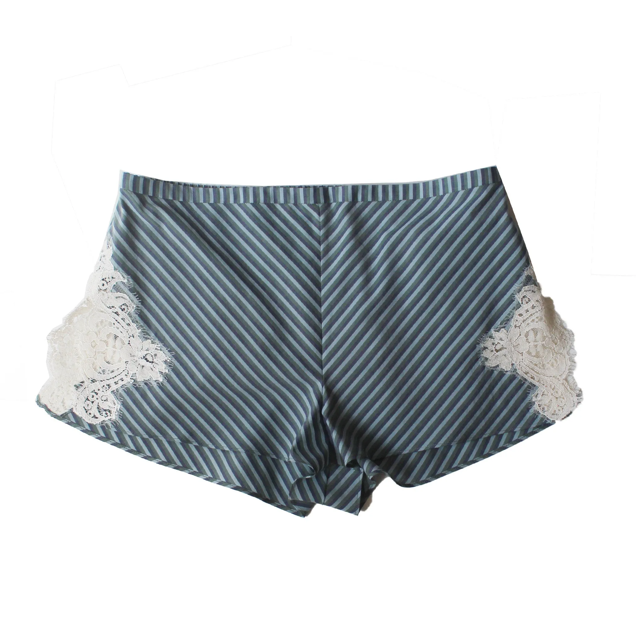 Sita Knickers in Italian Green Stripe Cotton