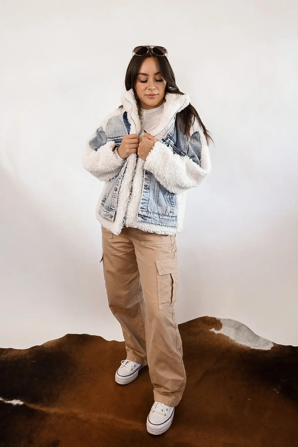 Ski Week Denim   Sherpa Jacket