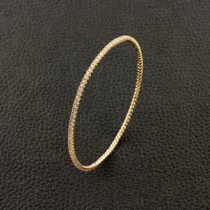 Slip-on Diamond Bangle Bracelet in Yellow Gold