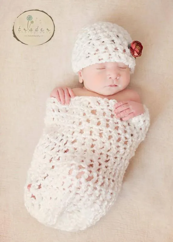 Snow White Newborn Cocoon And Hat Set