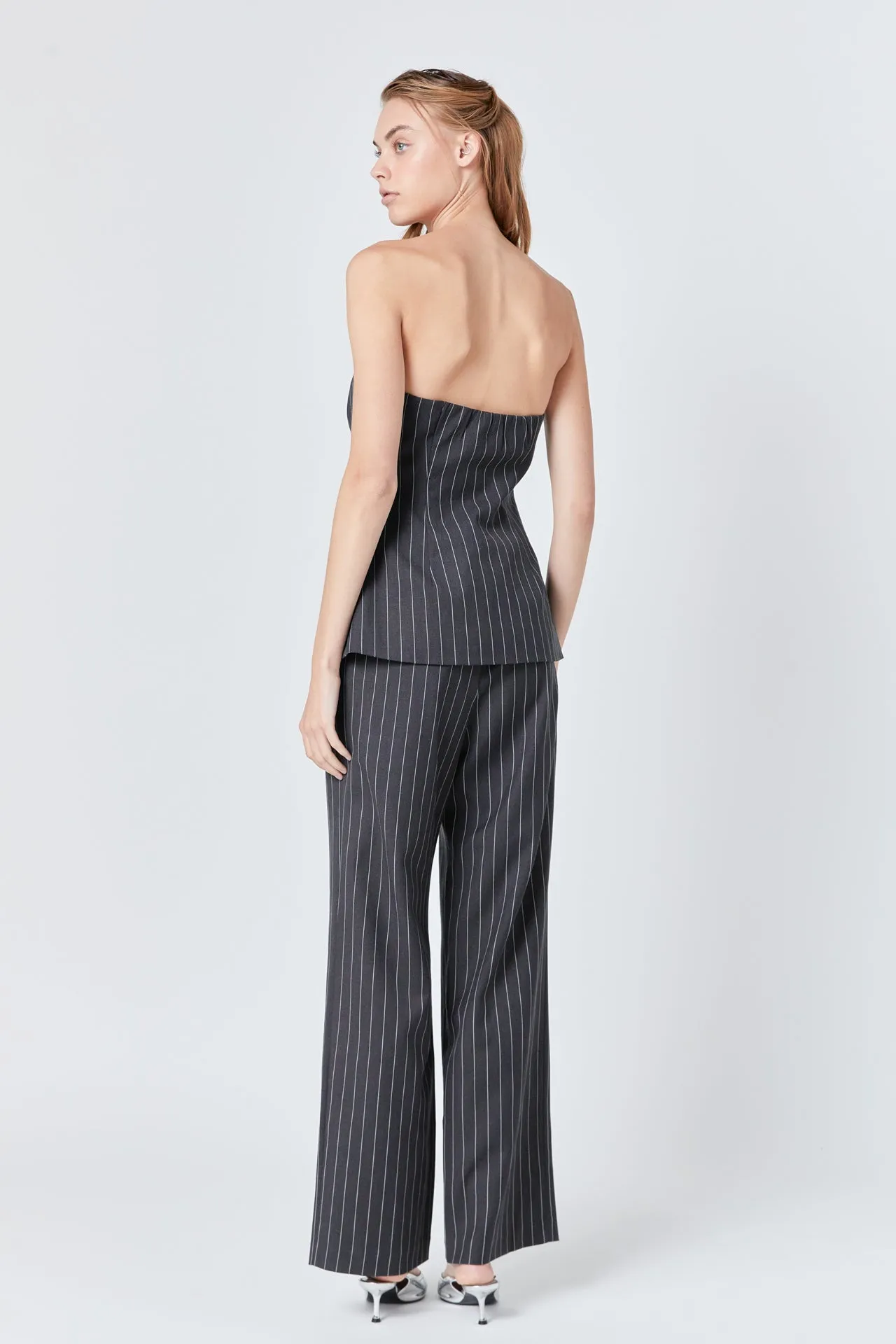 Strapless Pinstriped Vest