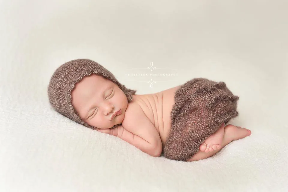 Toffee Ruffles Mohair Newborn Pants and Hat Set