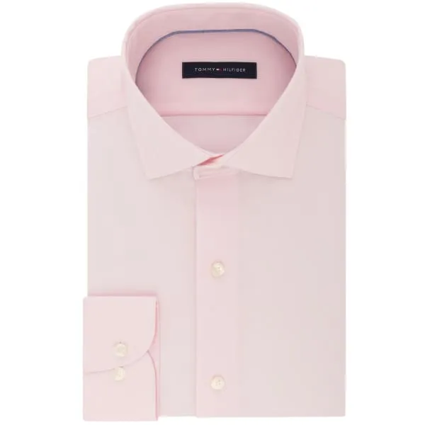 Tommy Hilfiger Men's Regular Fit Stretch Dress Shirt Petal