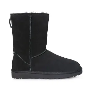 UGG Classic Short Zip Suede Black Boots