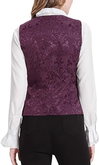 Waistcoat Vest Vintage Steampunk Dress Jacquard Jacket