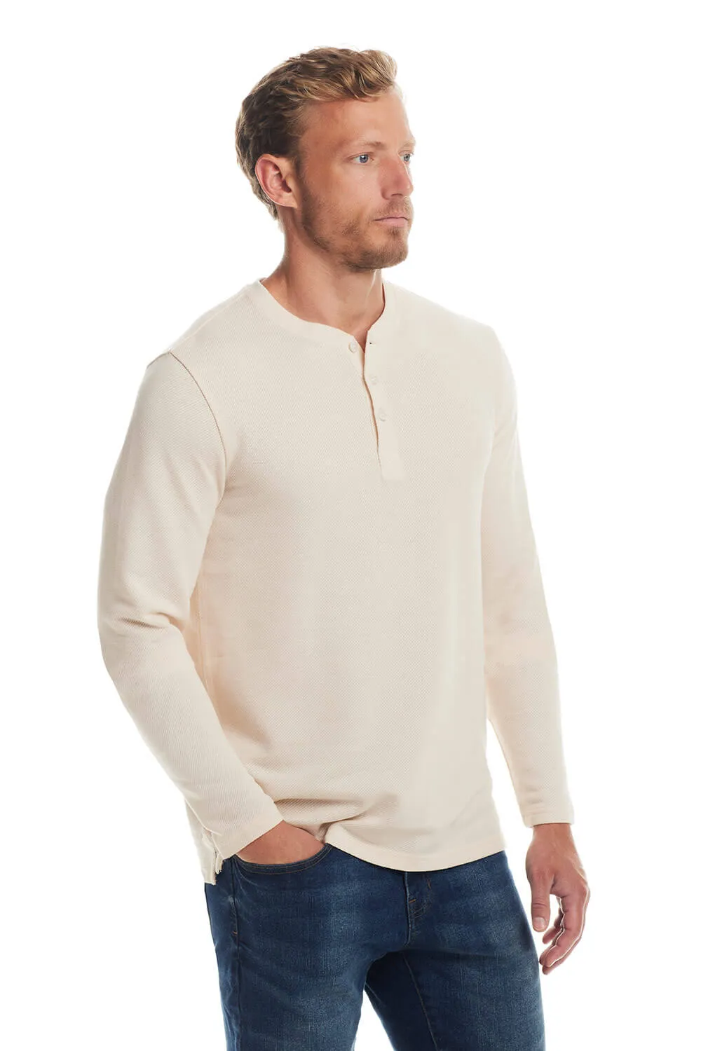 Weatherproof Vintage Speckled Henley Shirt for Men in Whitecap | F2421441GK-WHITECAP