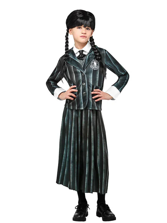 WEDNESDAY NEVERMORE ACADEMY BLACK COSTUME, CHILD