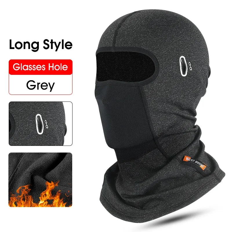 WEST BIKING Cycling Cap Winter Warm Running Scarf Balaclava Velvet Bike Full Face Cover Headwear Climbing Fishing Skating Hat