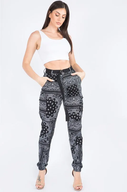 Women's Bandana Print Jogger Pants