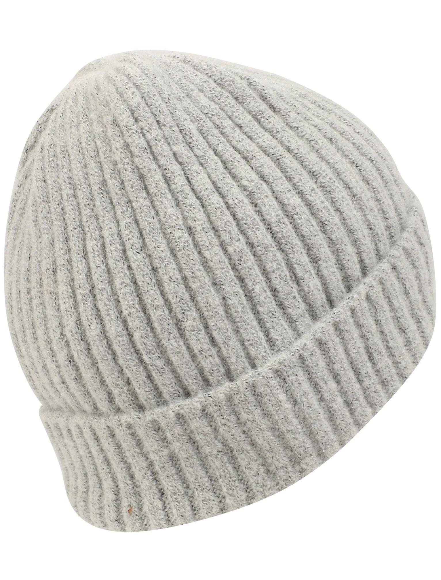 Women's Kai Ribbed Cable Knit Beanie Hat in Light Grey Marl - Tokyo Laundry