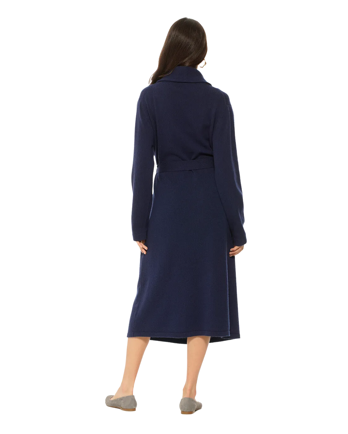 Women's Pure Cashmere Knit Robe Blue