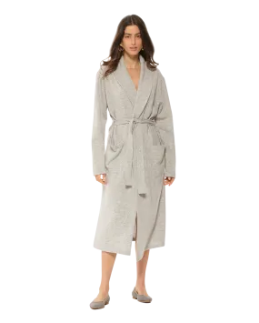 Women's Pure Cashmere Knit Robe Light Grey