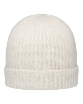 Women's Ribbed Cashmere Hat With Lurex Snow Grey Sparkle