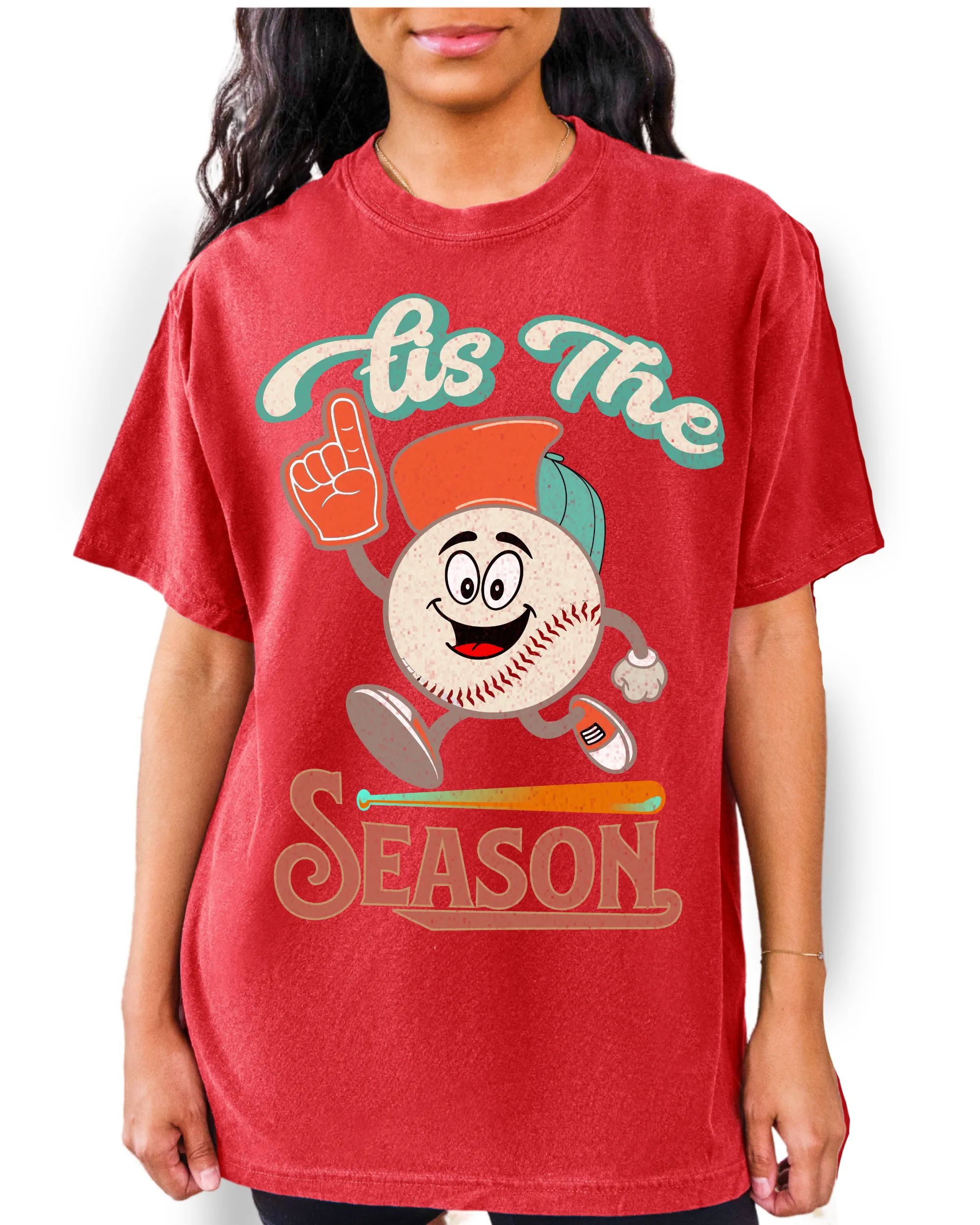 Women's Tis the Season Comfort Colors® Shirt, Trendy Baseball T-Shirt, Garment Dyed, Retro Inspired T-Shirt