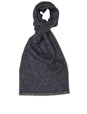 Wool Pattern Scarf Navy