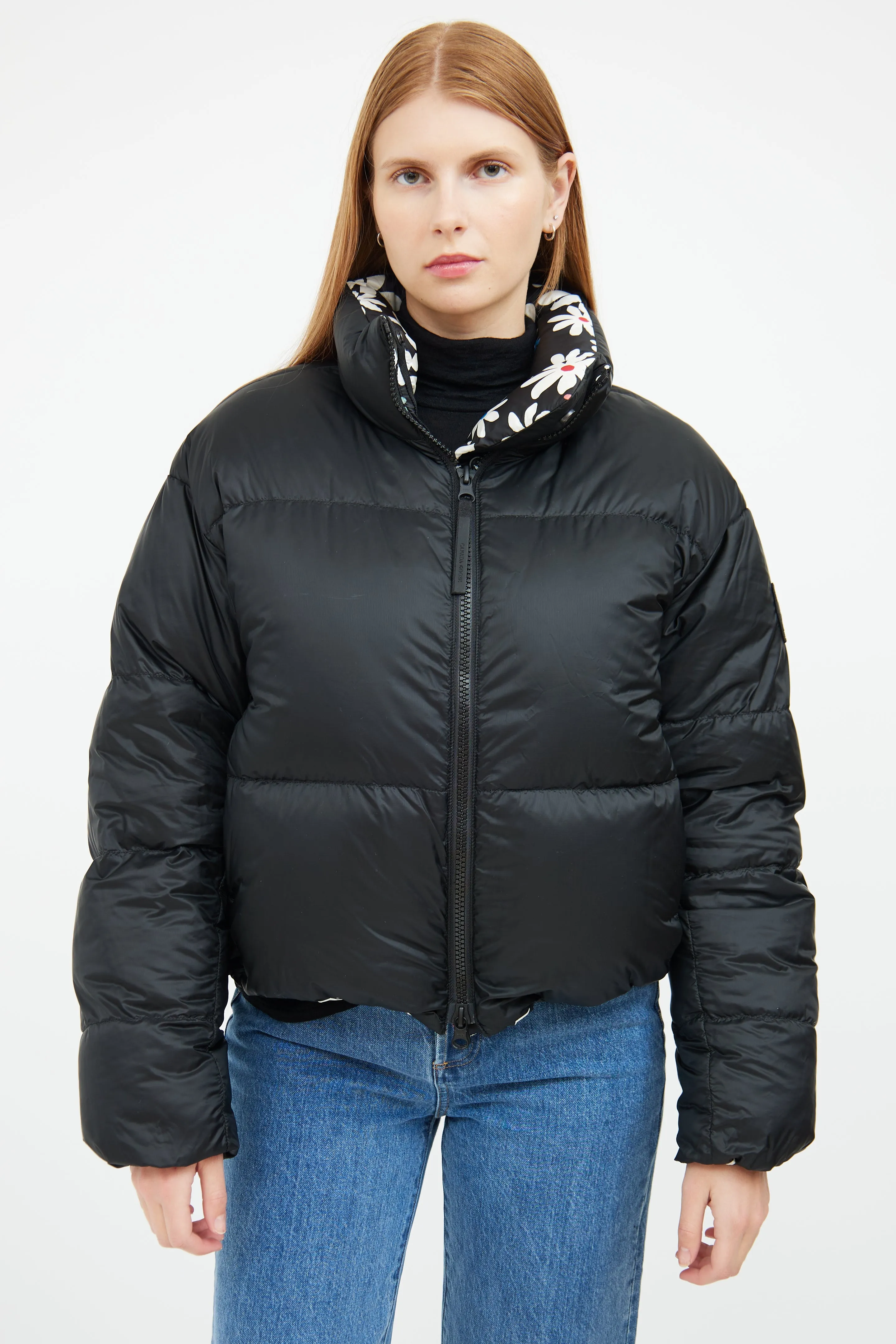 X Reformation Black & White Reversible Parka