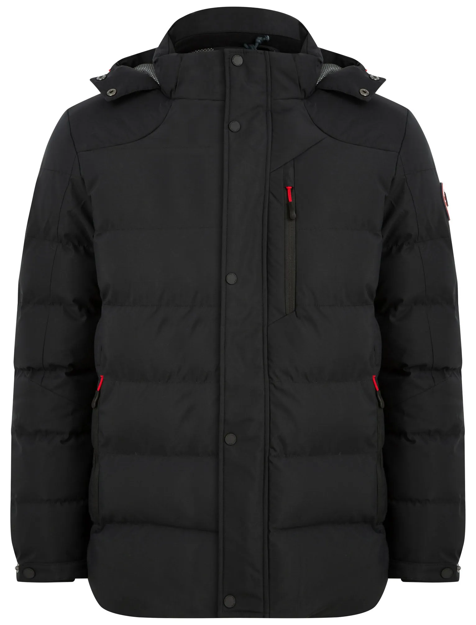 Yorkshire Quilted Puffer Coat with Hood In Jet Black - Tokyo Laundry