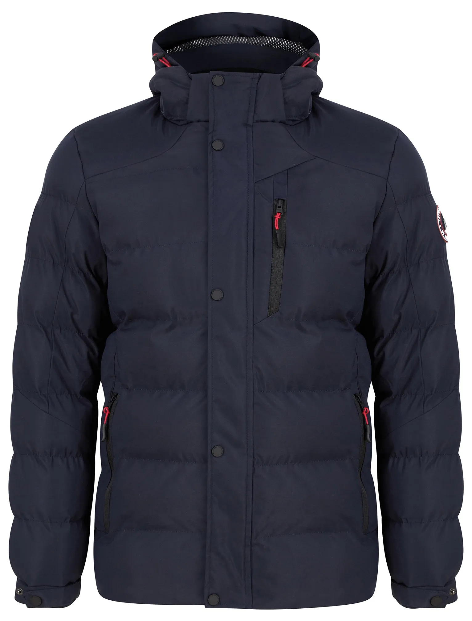 Yorkshire Quilted Puffer Coat with Hood In Sky Captain Navy - Tokyo Laundry